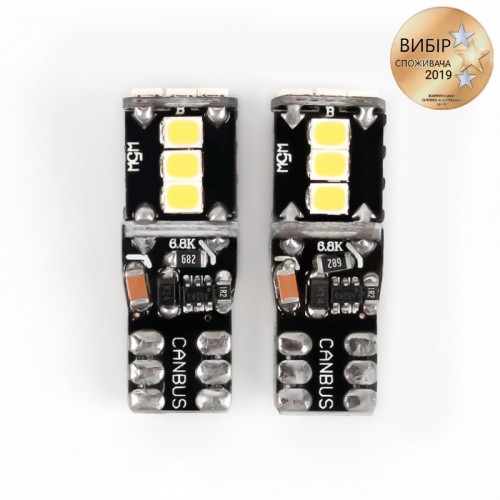 Светодиодные лед лампочки W5W T10 350Lm 9-16V Carlamp Canbus 3G-Series