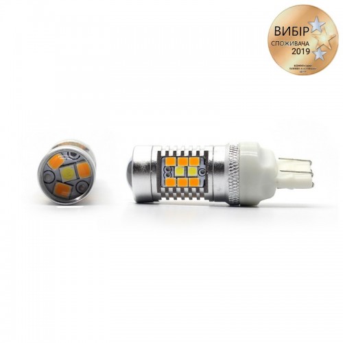 Светодиодные лед лампочки W21/5W T20 Carlamp 4G-Series (4G/7443 W-Y)